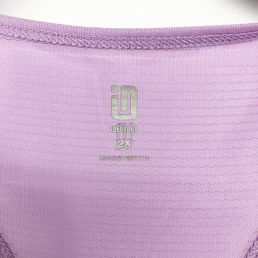 IDEOLOGY Womens Workout Tank Top 2X Crocus Petal Purple Racerback Scoop Neck NWT