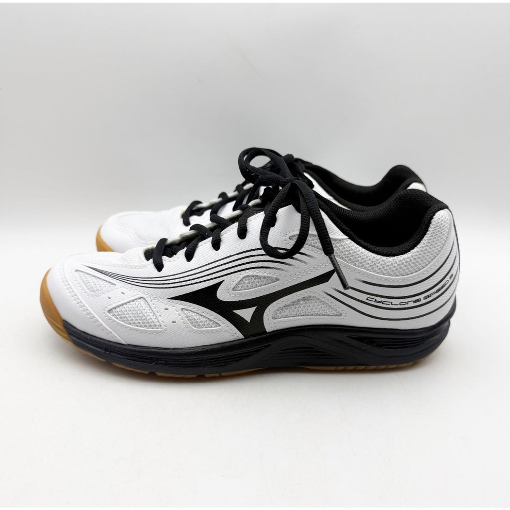 MIZUNO Womens Cyclone Speed 3 Volleyball Shoe Size 9.5 White Black Lace Up NWOB