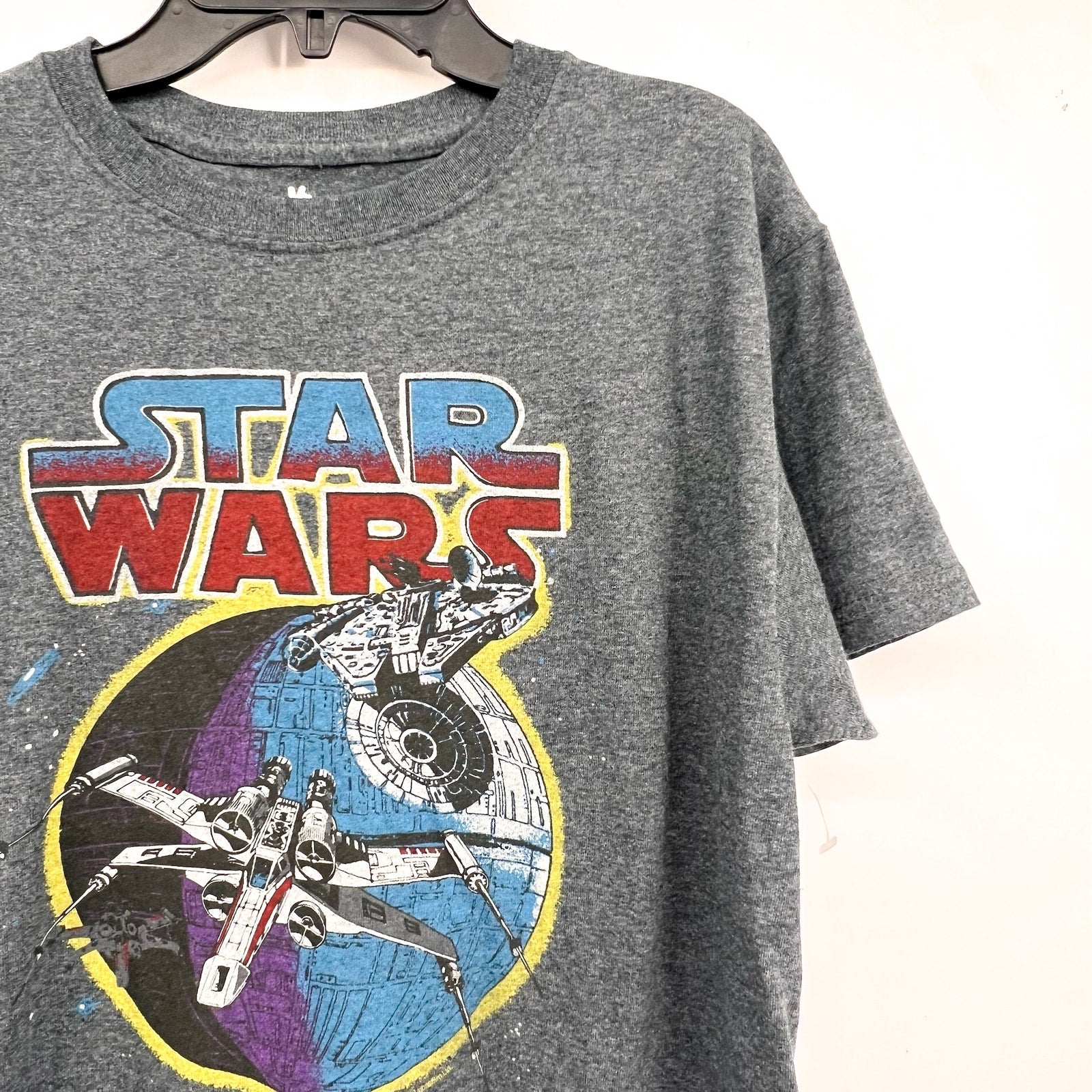 JUNK FOOD CLOTHING KIDS Star Wars Graphic T-Shirt Large Gray NWT