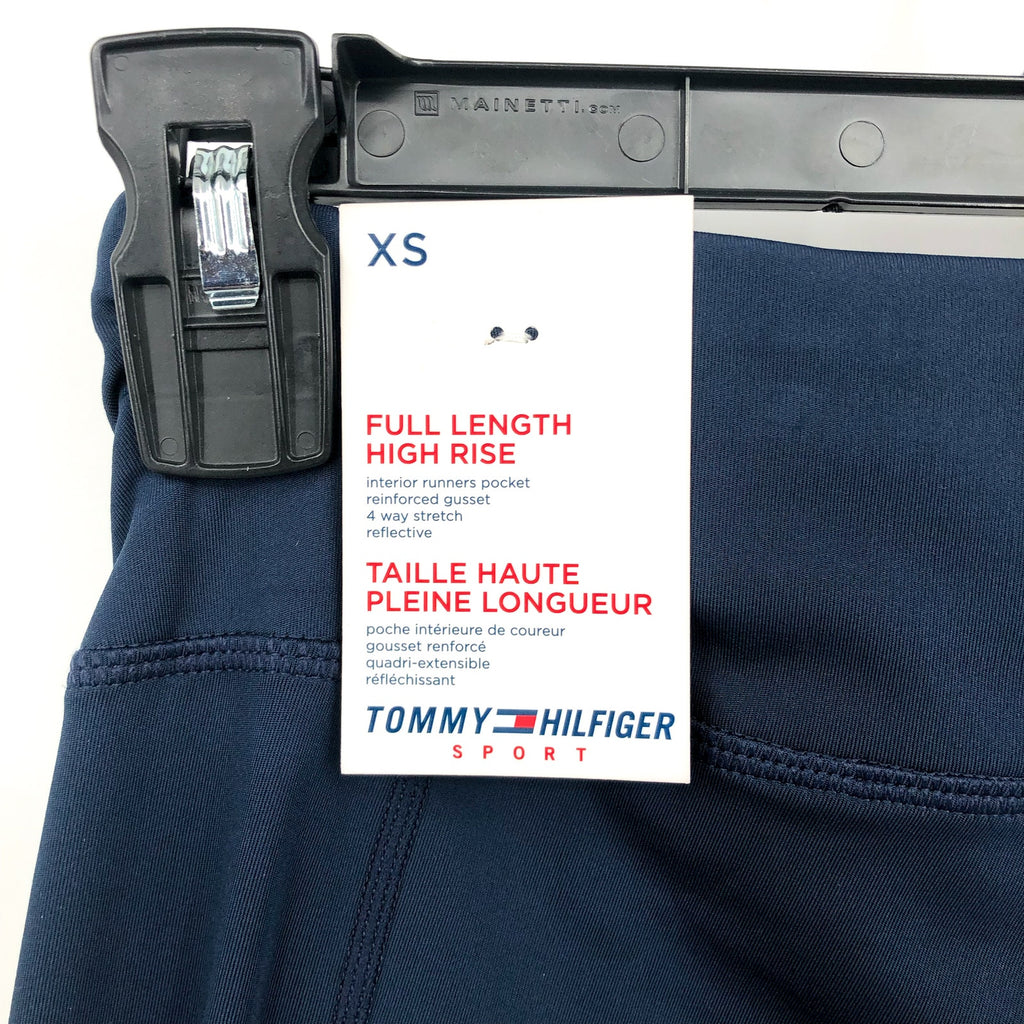 TOMMY HILFIGER SPORT Full Length Athletic Leggings XS Navy Blue High Rise NWT