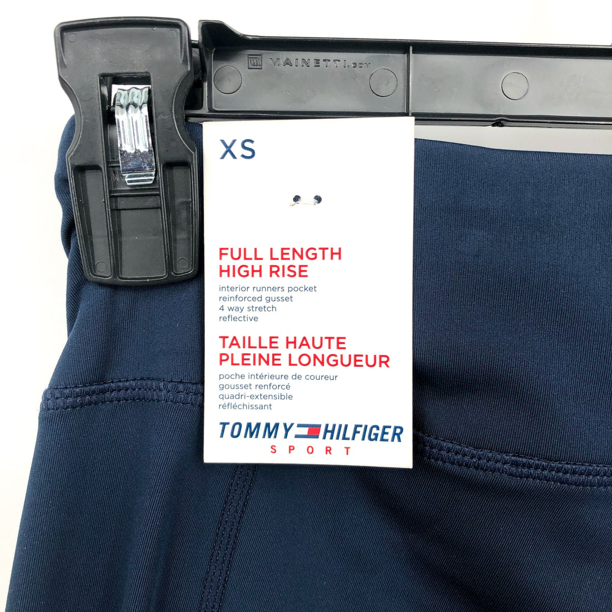 TOMMY HILFIGER SPORT Full Length Athletic Leggings XS Navy Blue High Rise NWT