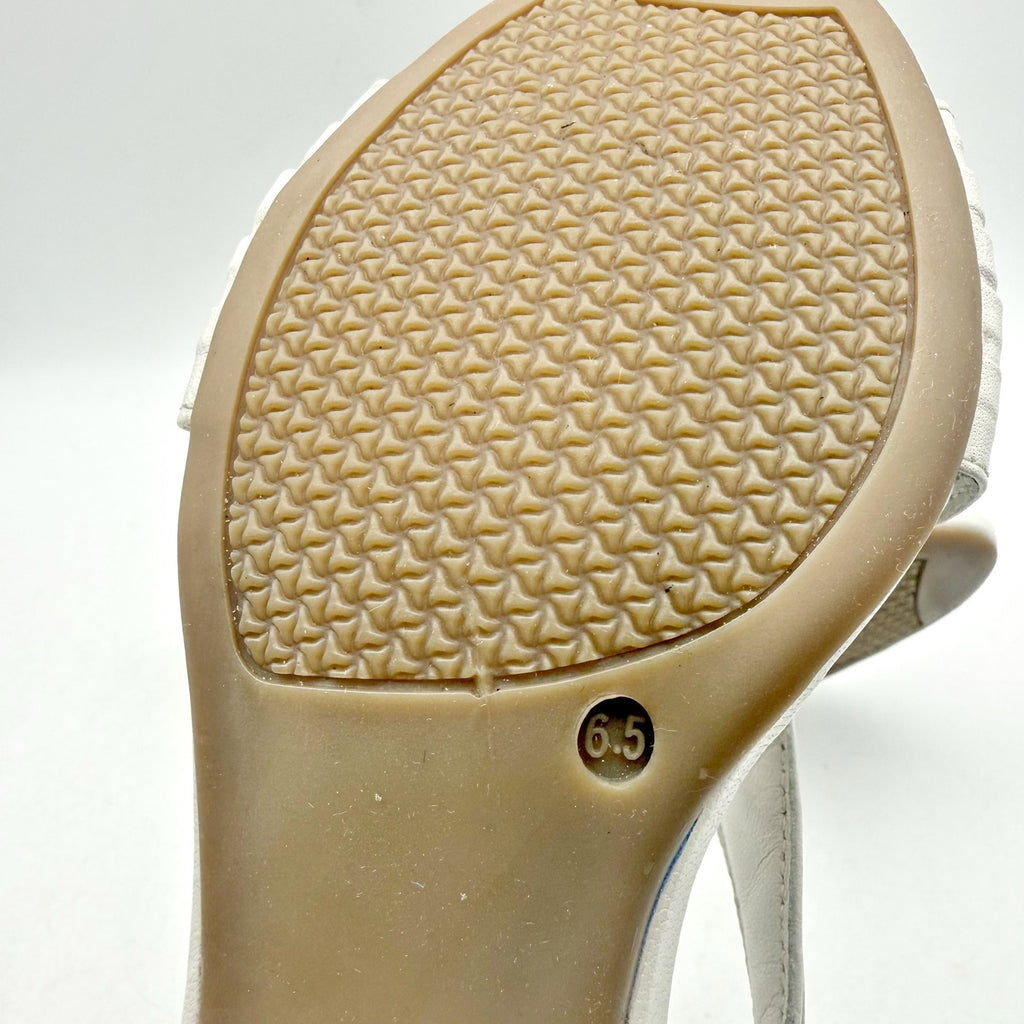 Coldwater Creek Womens Clarissa Slingback Sandals Size 6.5 White Leather NWOB