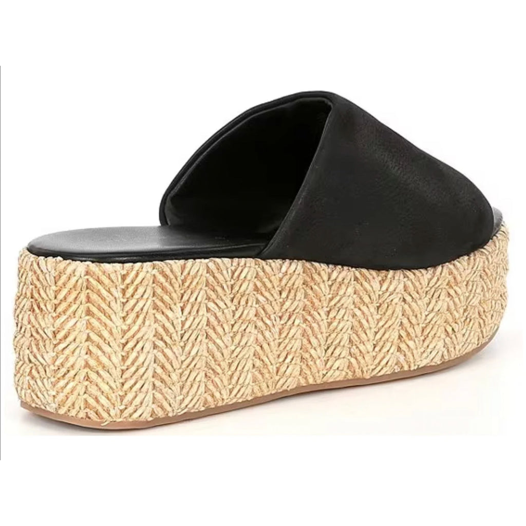Free People Womens Harbor Flatform Sandals SIZE 9 EU 39 Black Leather NWOB