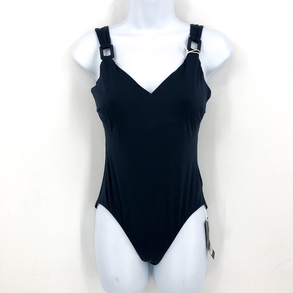 SEAFOLLY Collective One Piece Swimsuit Size 4 DD Blue True Navy Ring Detail NWT