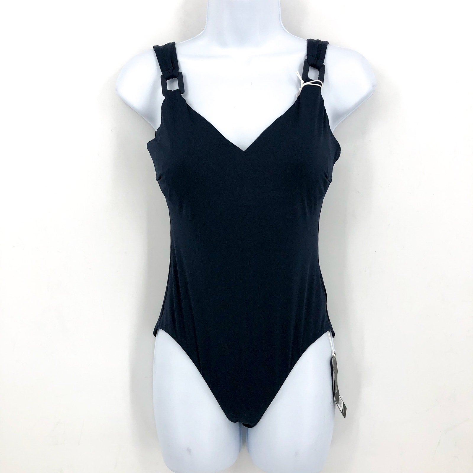 SEAFOLLY Collective One Piece Swimsuit Size 4 DD Blue True Navy Ring Detail NWT