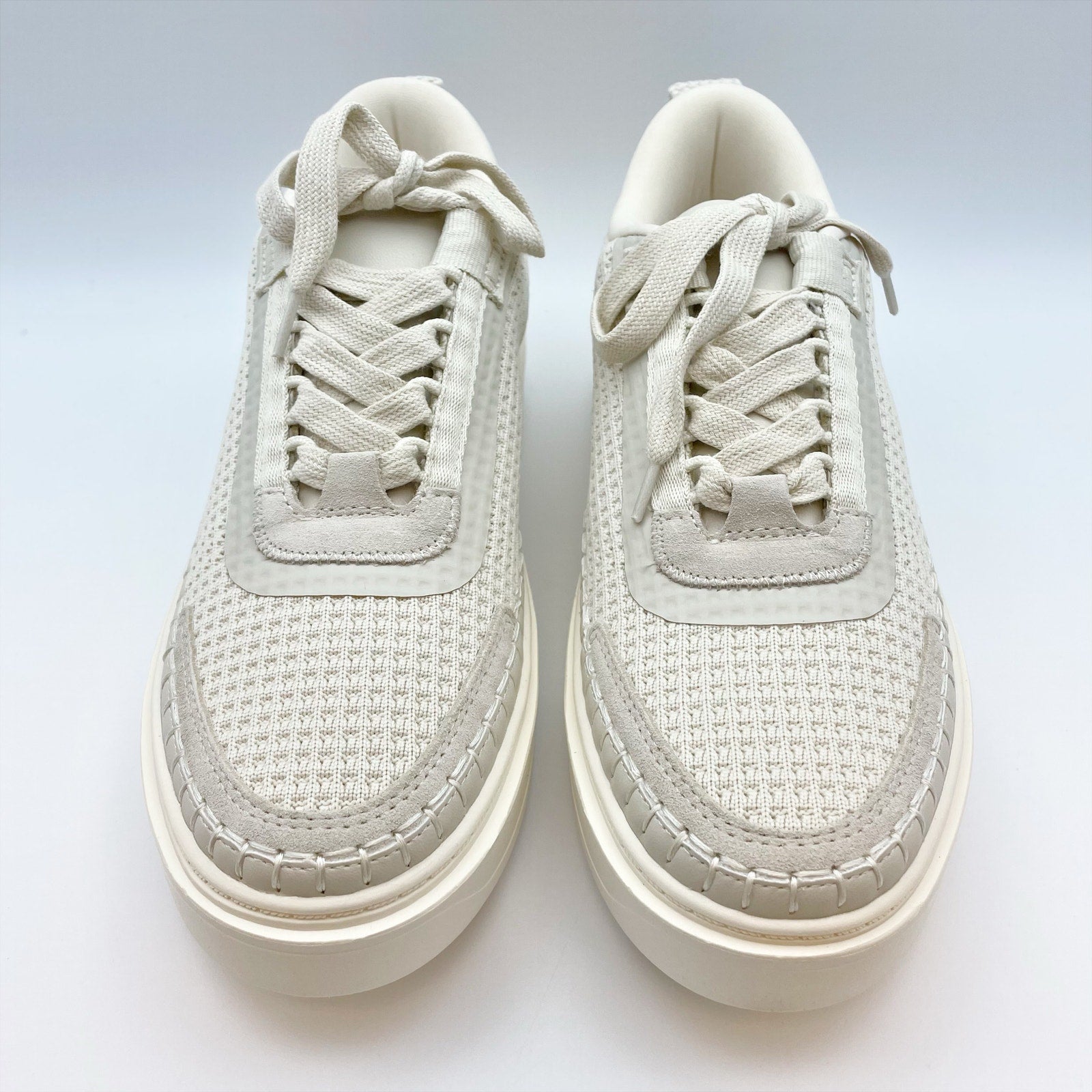 Steve Madden Womens Charlie Casual Sneakers US 8 M Beige Cream Tan Lace-Up NIB