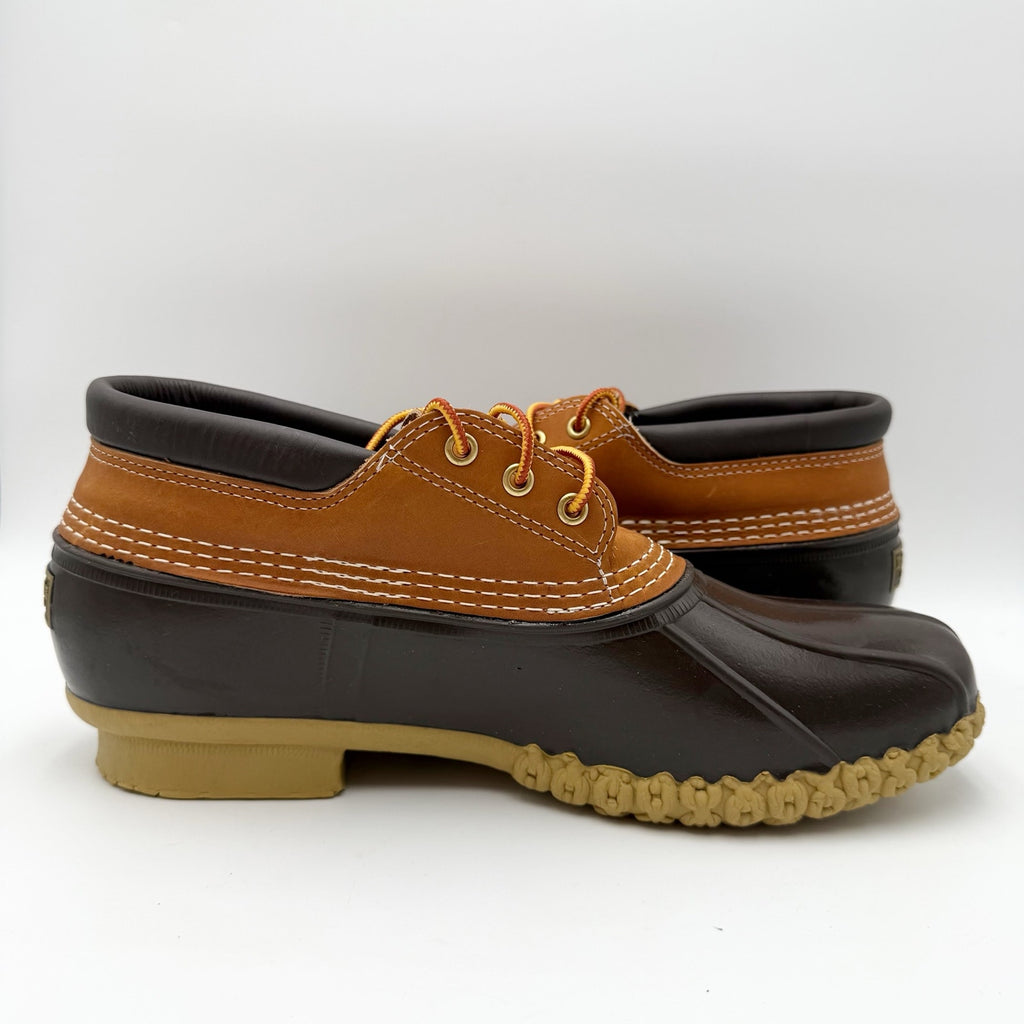 L.L.Bean Mens Gumshoe Ankle Booties Size 12 Brown Leather Rubber Waterproof NIB