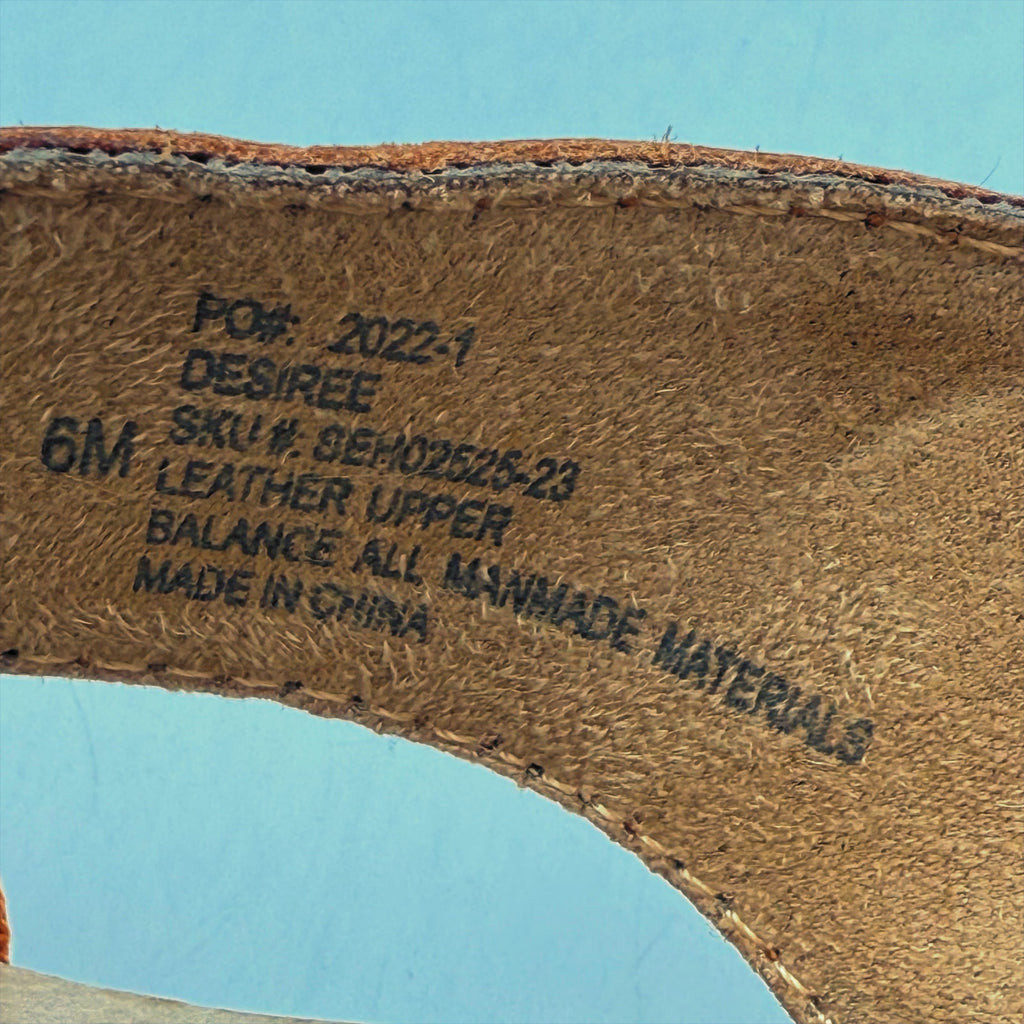 Halsa Footwear Womens Desiree Sandals Size 6 M EU 36 Tan Leather Slides NIB