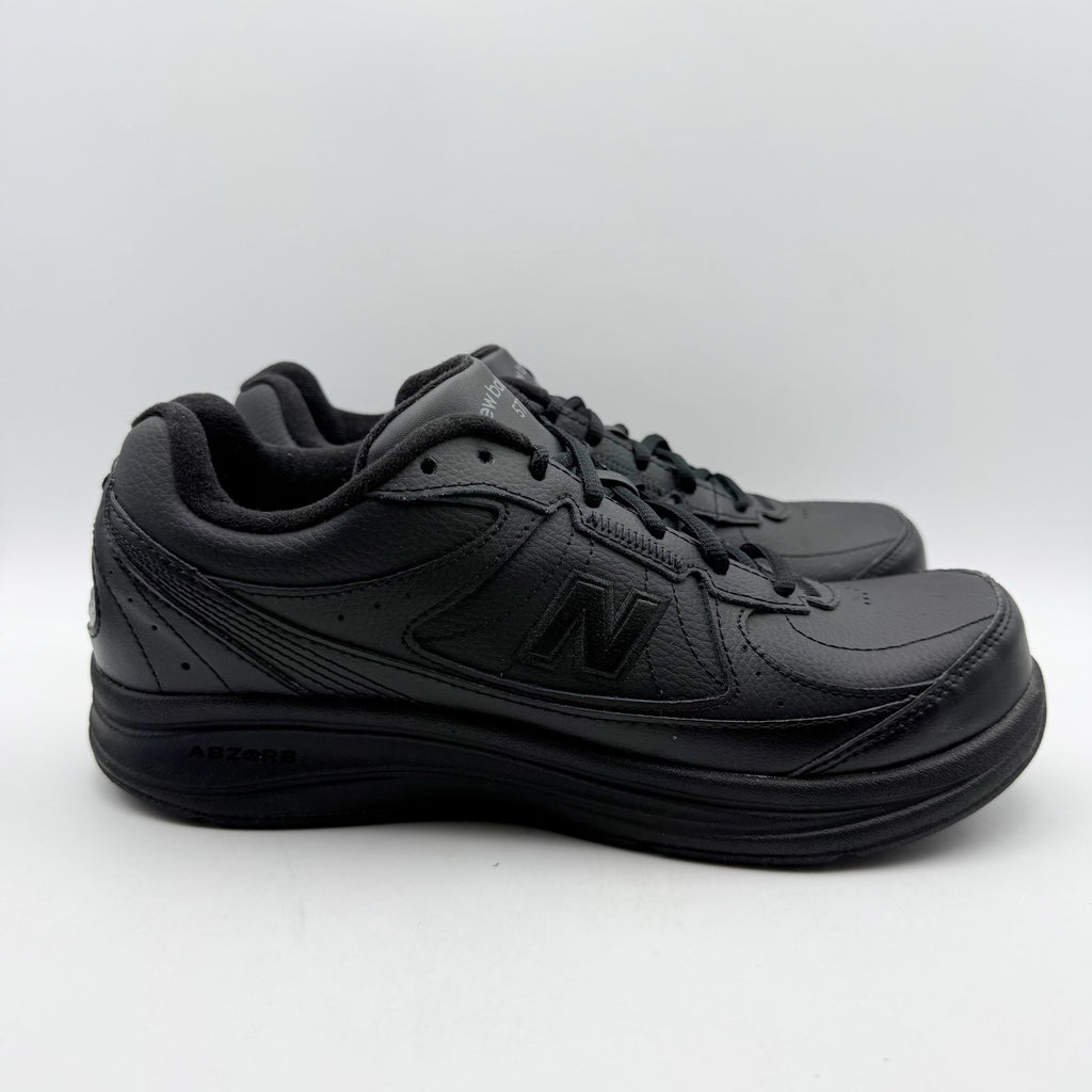 New Balance Womens 577 Walking Shoes Size 9 Wide Black Leather Athletic NIB