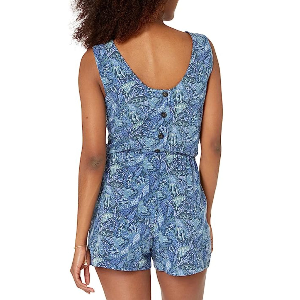 TOAD & CO Women's Sunkissed Liv Romper XL Blue Iris Butterfly Sleeveless NWT