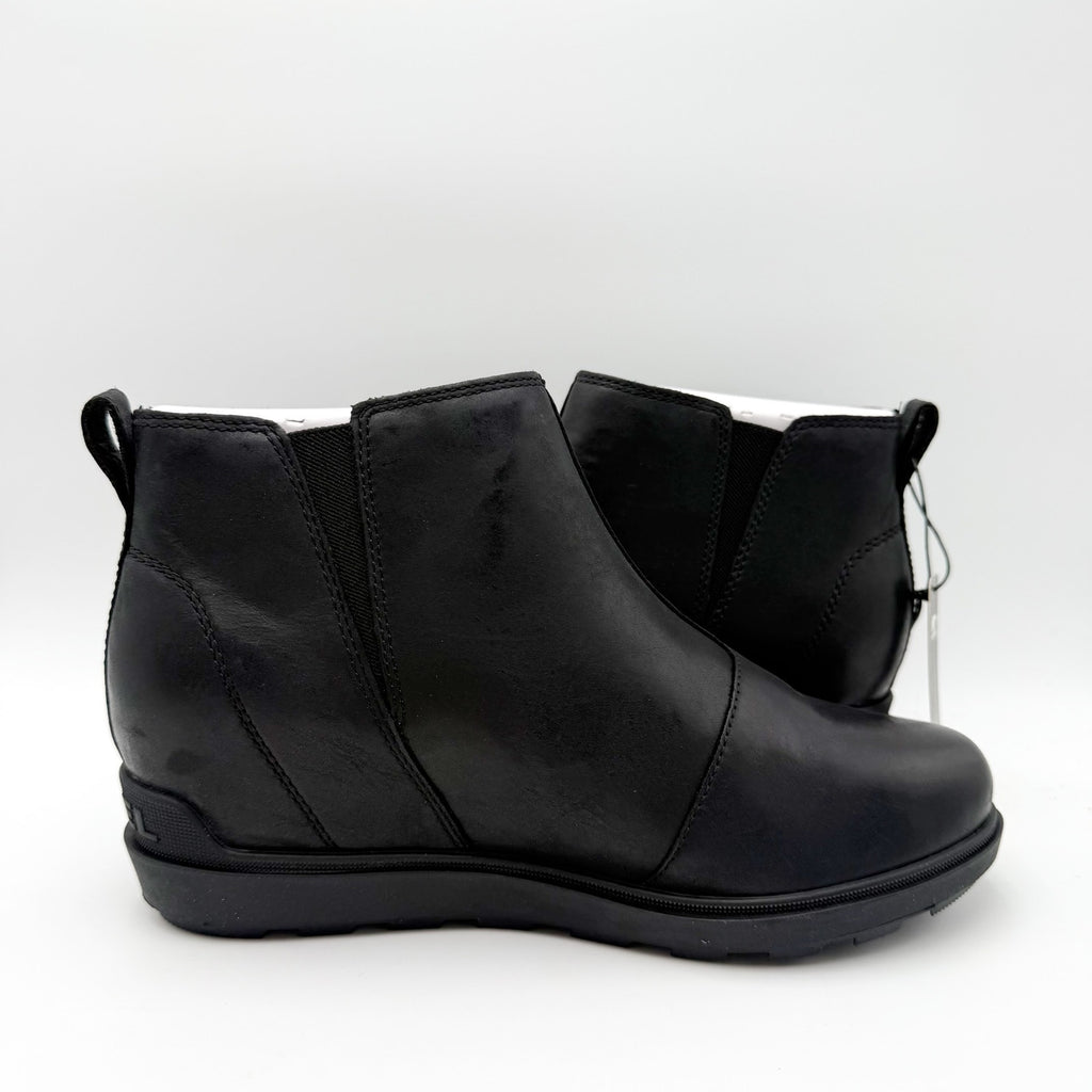 Sorel Womens Evie ll Chelsea Ankle Bootie US 10 Black Leather Waterproof NIB