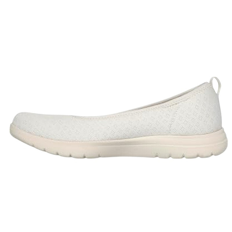 Skechers Womens On The Go Flex Sienna Flat Shoes Size 9 Natural Cream NIB
