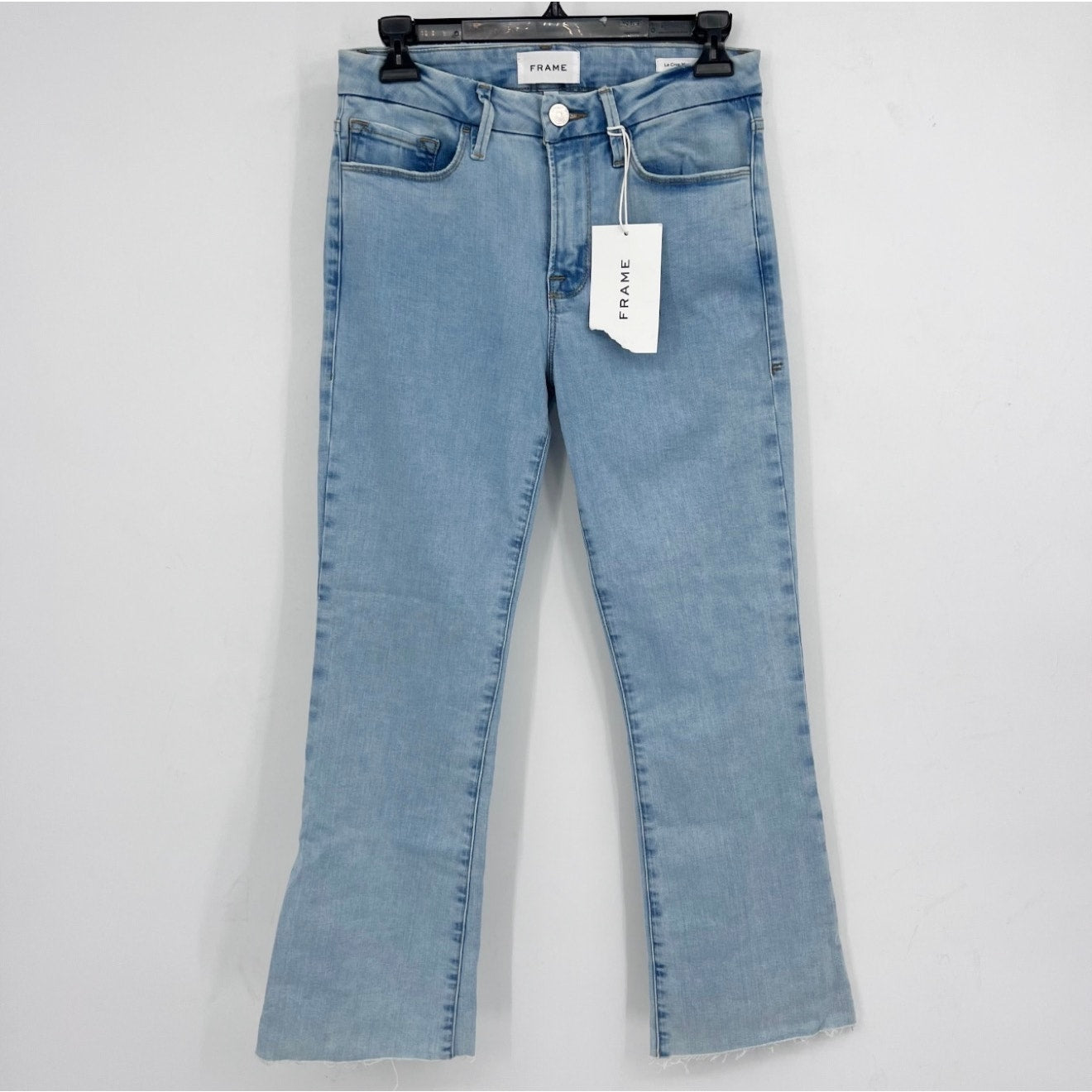 FRAME Womens Le Crop Mini Boot Cut Jeans Size 27 US 4 Atwood Light Wash Blue NWT