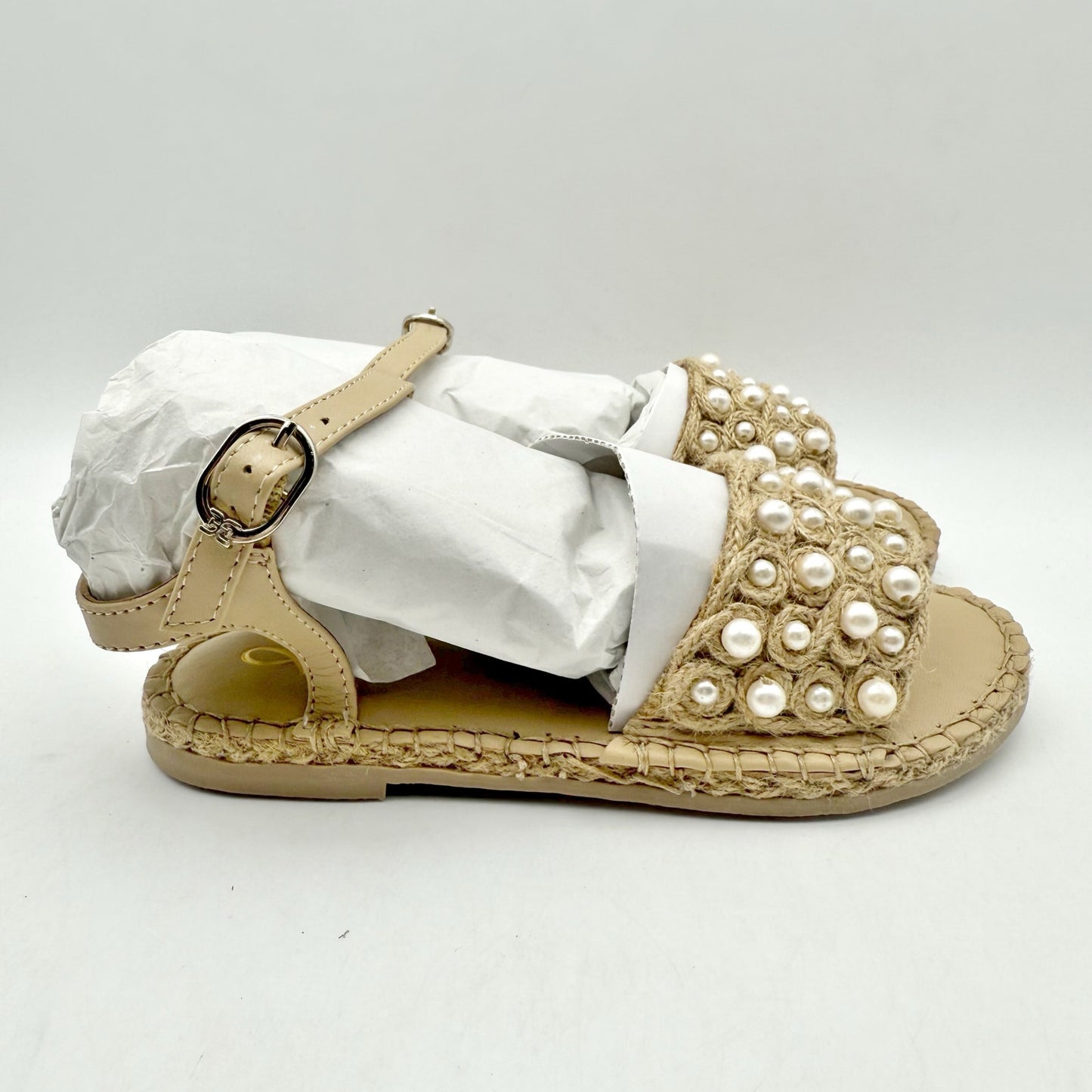 Sam Edelman Kids Holly Sandals US 1 M EU 32 Natural Beige Linen NIB