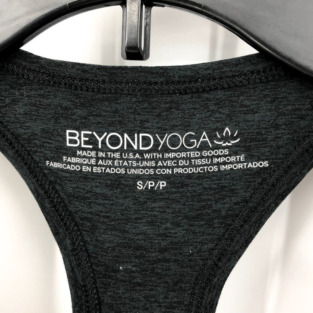 BEYOND YOGA Step Up Racerback Tank Top Small Gray Darkest Night Spacedye NWT