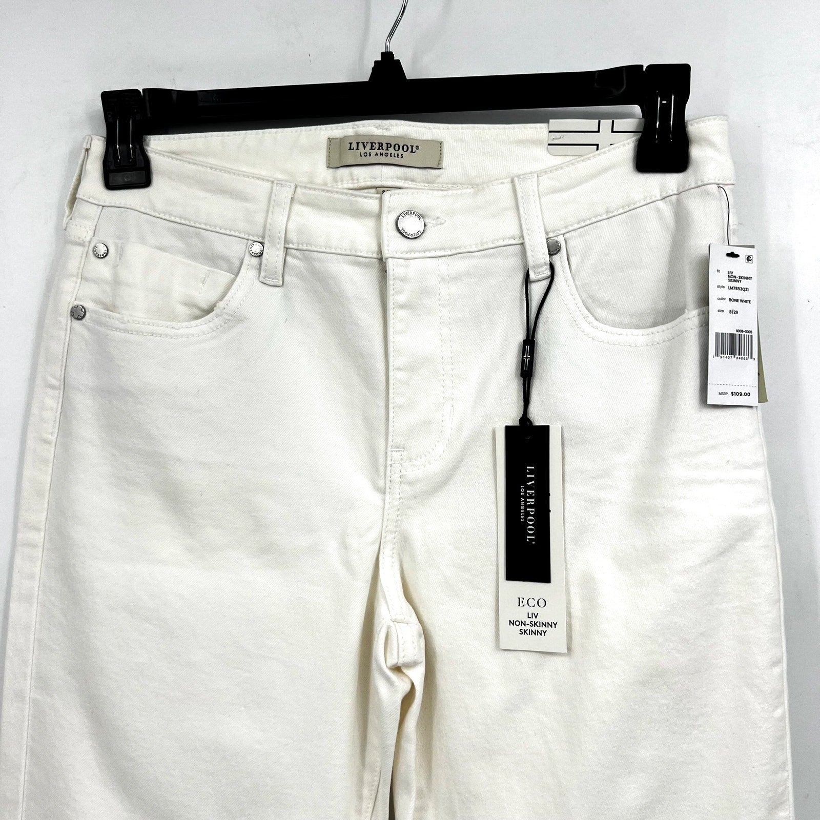 LIVERPOOL Liv Non-Skinny Skinny Jeans in Bone White Size 8/29 Stretch Denim NWT