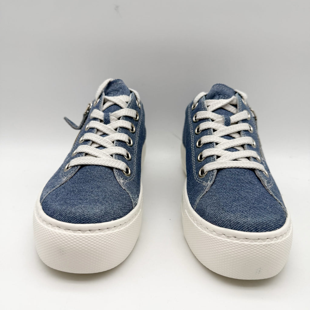 Paul Green Womens Skylar Sneakers UK 3.5 US 6 Blue Denim Canvas NWOB