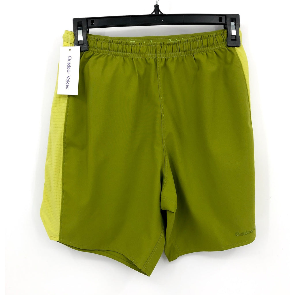 OUTDOOR VOICES Men's Linerless High Stride 7" Shorts XS Mossy Green Apple
