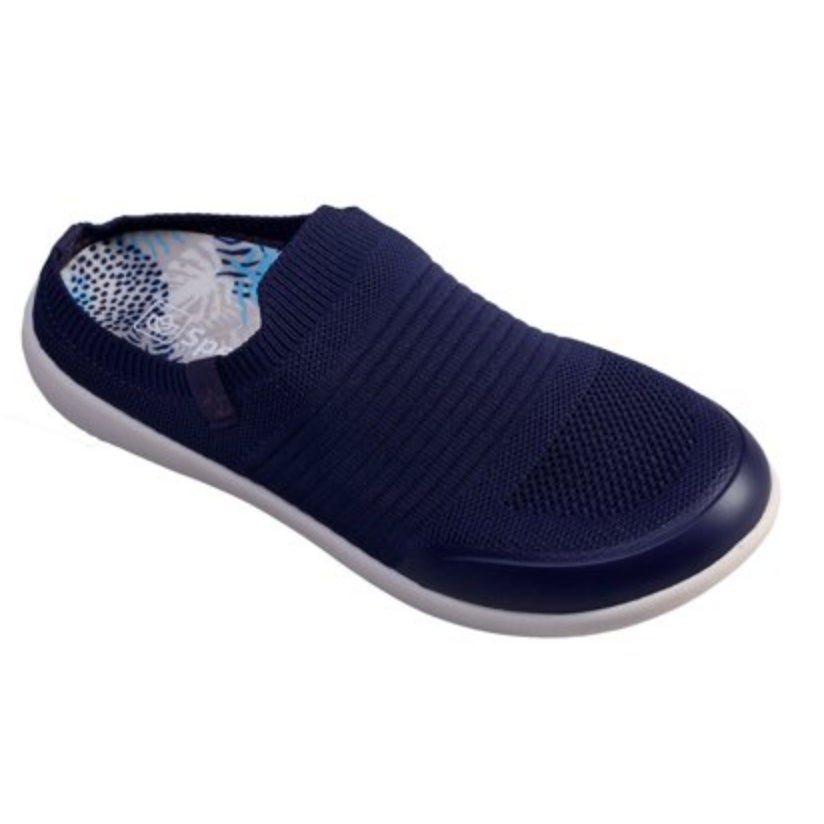 Spenco Womens Blissful Casual Slip On Shoes 8.5 WIDE Dark Navy Blue Mules NIB