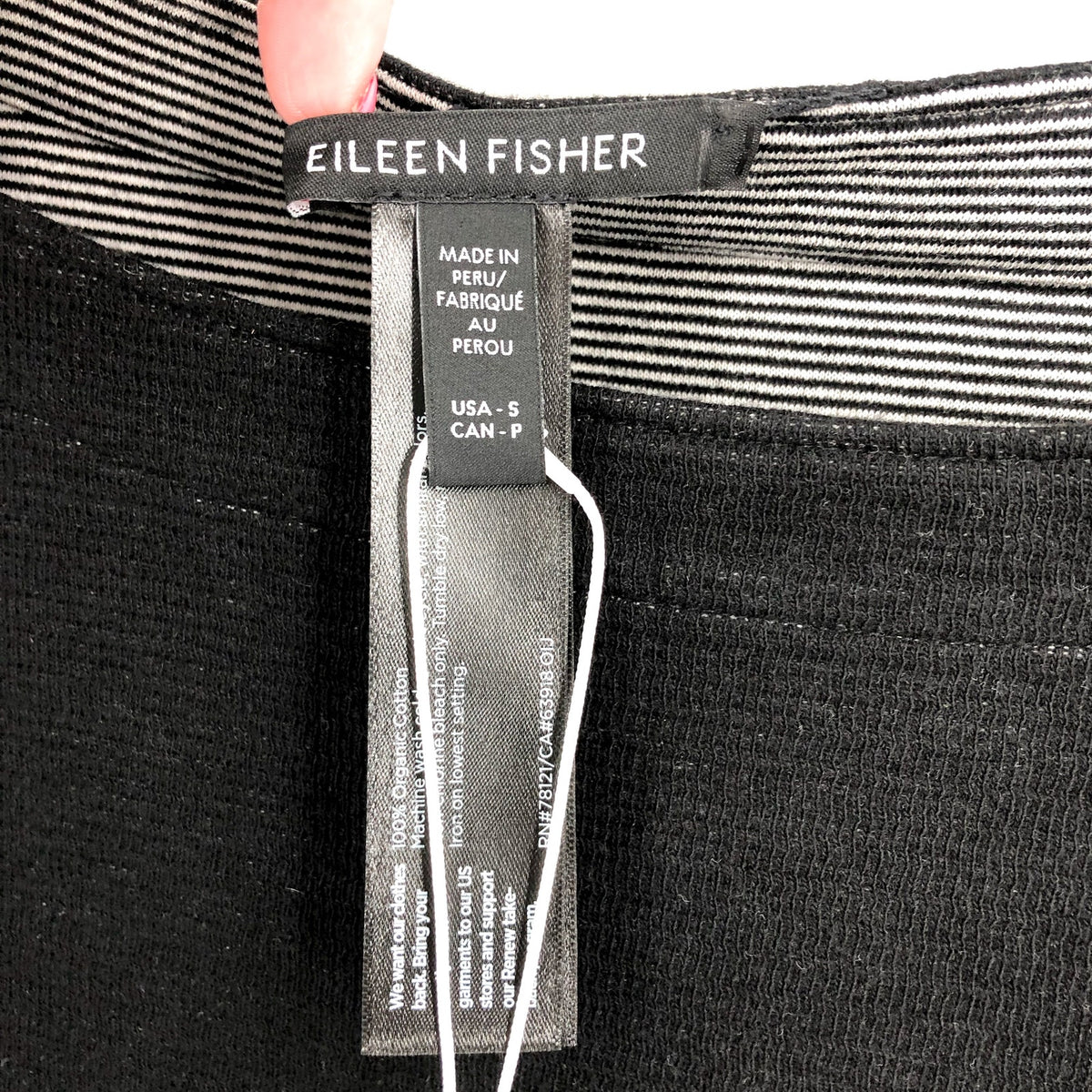 EILEEN FISHER Women's Reversible Box Top Small Black Long Sleeve NWT