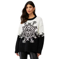 SHOW ME YOUR MUMU Stowe Sweater XS BLACK WHITE Snowflake Knit Crewneck NWOT