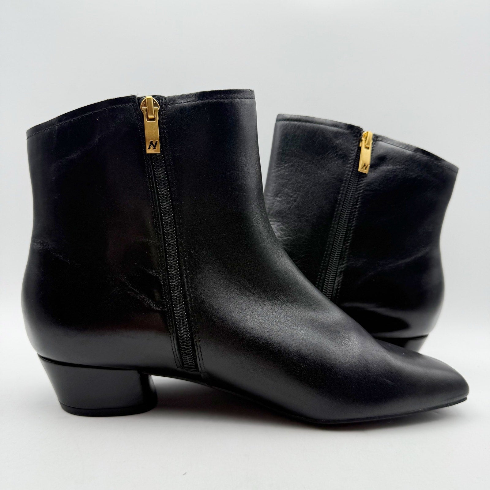 Naturalizer Womens Raffee Ankle Boots US 11 M EU 42 Black Leather Booties NWOB