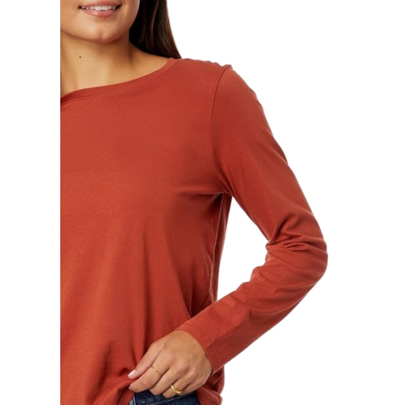 MADEWELL Women's Northside Vintage Long-Sleeve Tee XXS Orange Etruscan Clay NWT