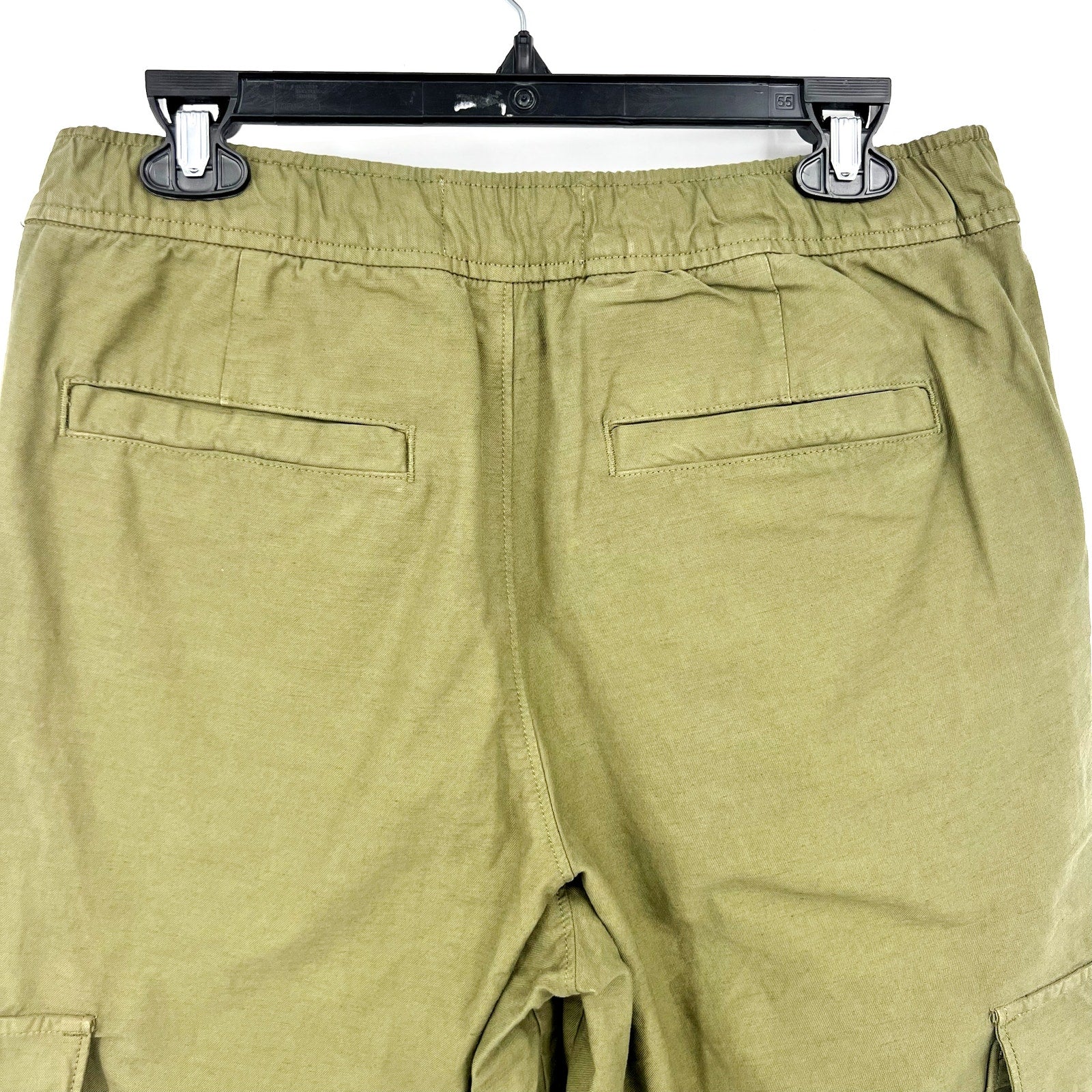 EVERLANE Mens Relaxed Cargo Joggers Medium Olive Green Organic Cotton Linen NWOT