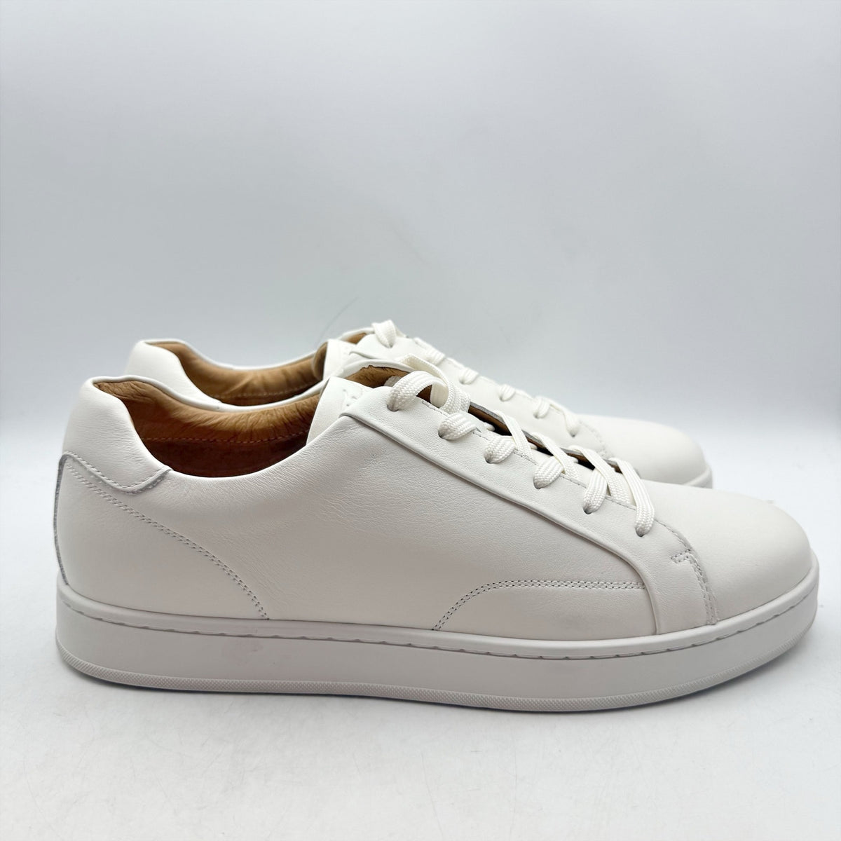 Florsheim Mens Monopoli Casual Sneakers Size 12 WIDE Cream White Leather NIB