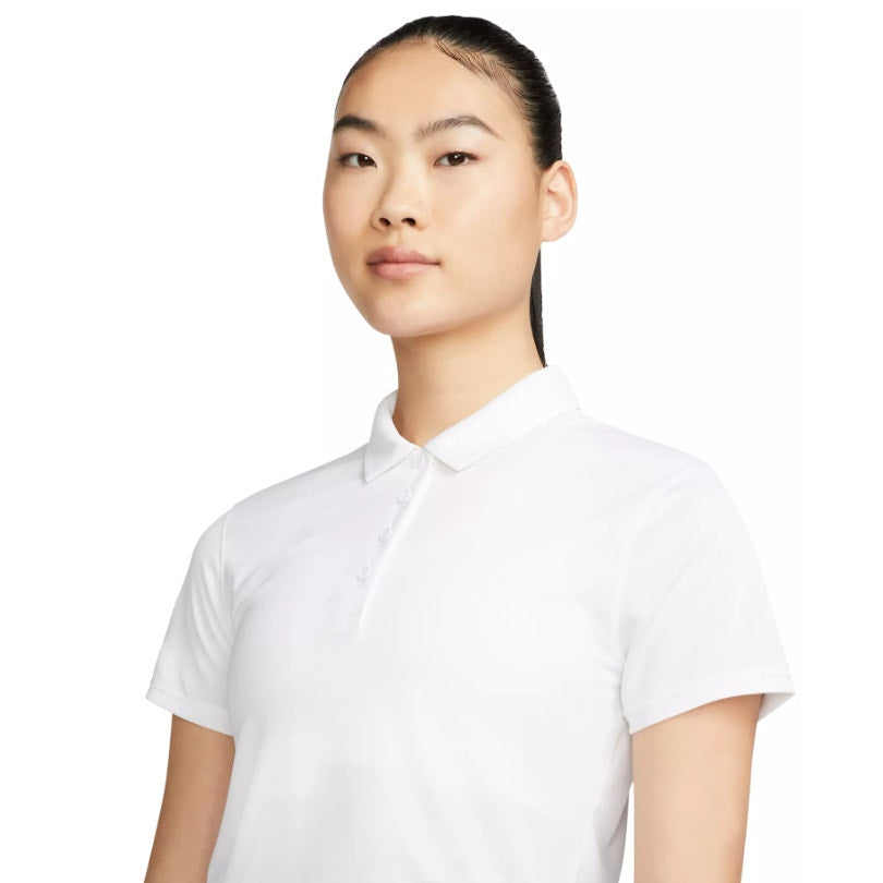 NIKE Women's Dri-FIT Victory Golf Polo Shirt Large White Short Sleeve NWT