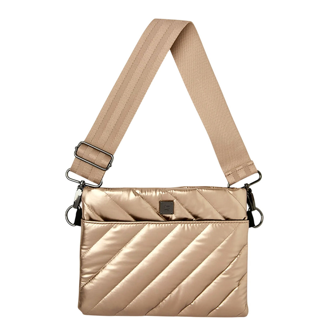 THINK ROYLN Diagonal Bum Bag 2.0 Pearl Cashmere Gold One Size Purse NWT