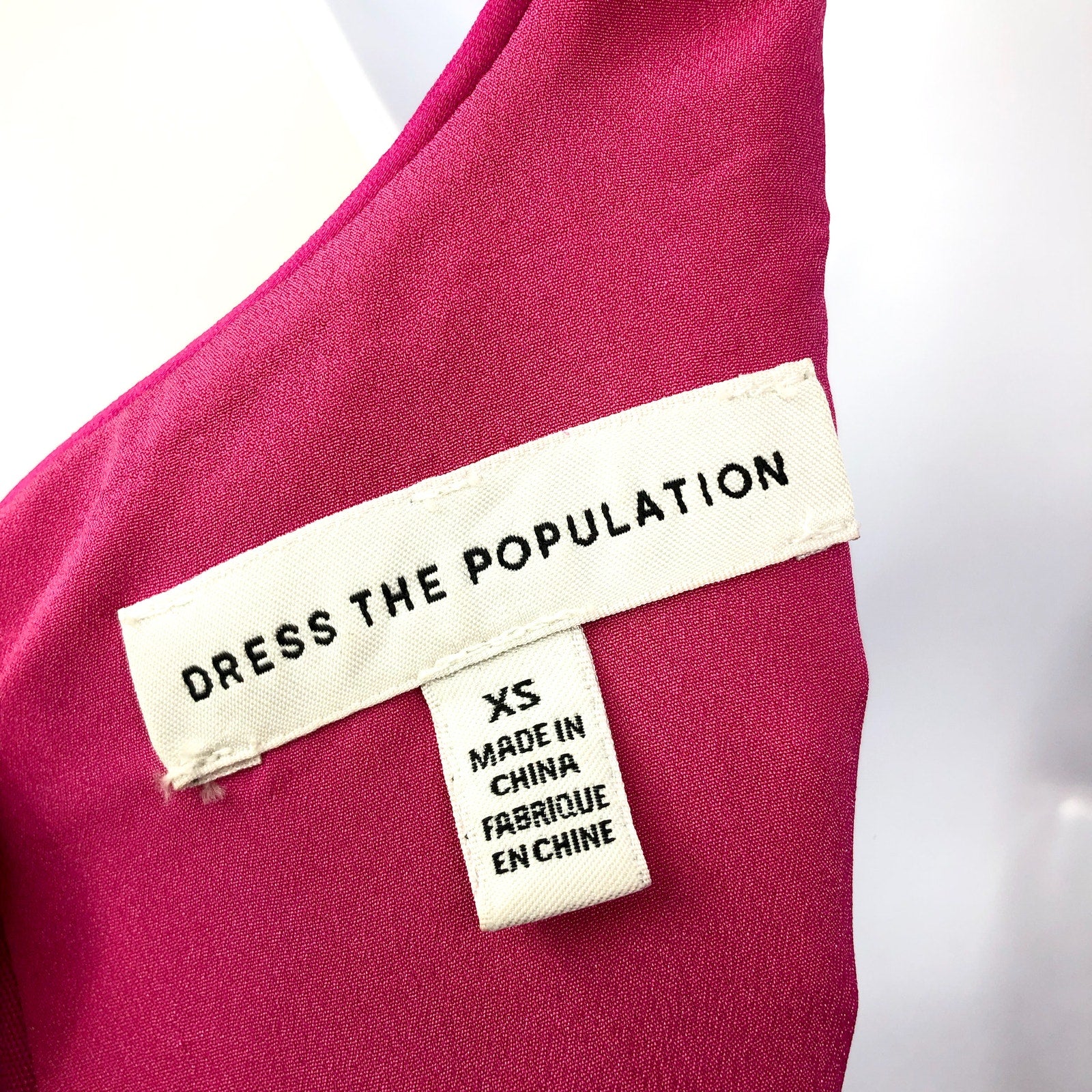 DRESS THE POPULATION Tyra Sequin Mermaid Gown XS Bright Fuchsia Pink NWT