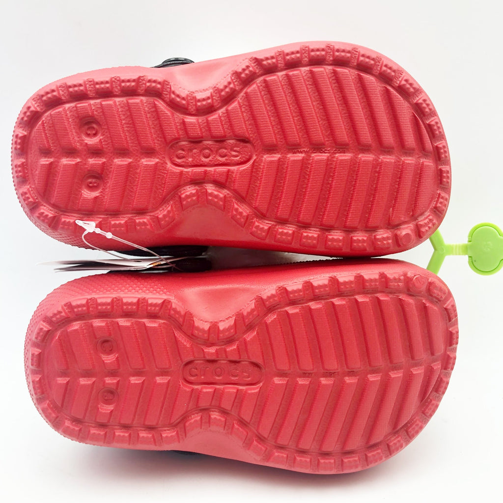 Crocs Little Kids Santa Classic Clogs Size C 8 Festive Red White Black NWT