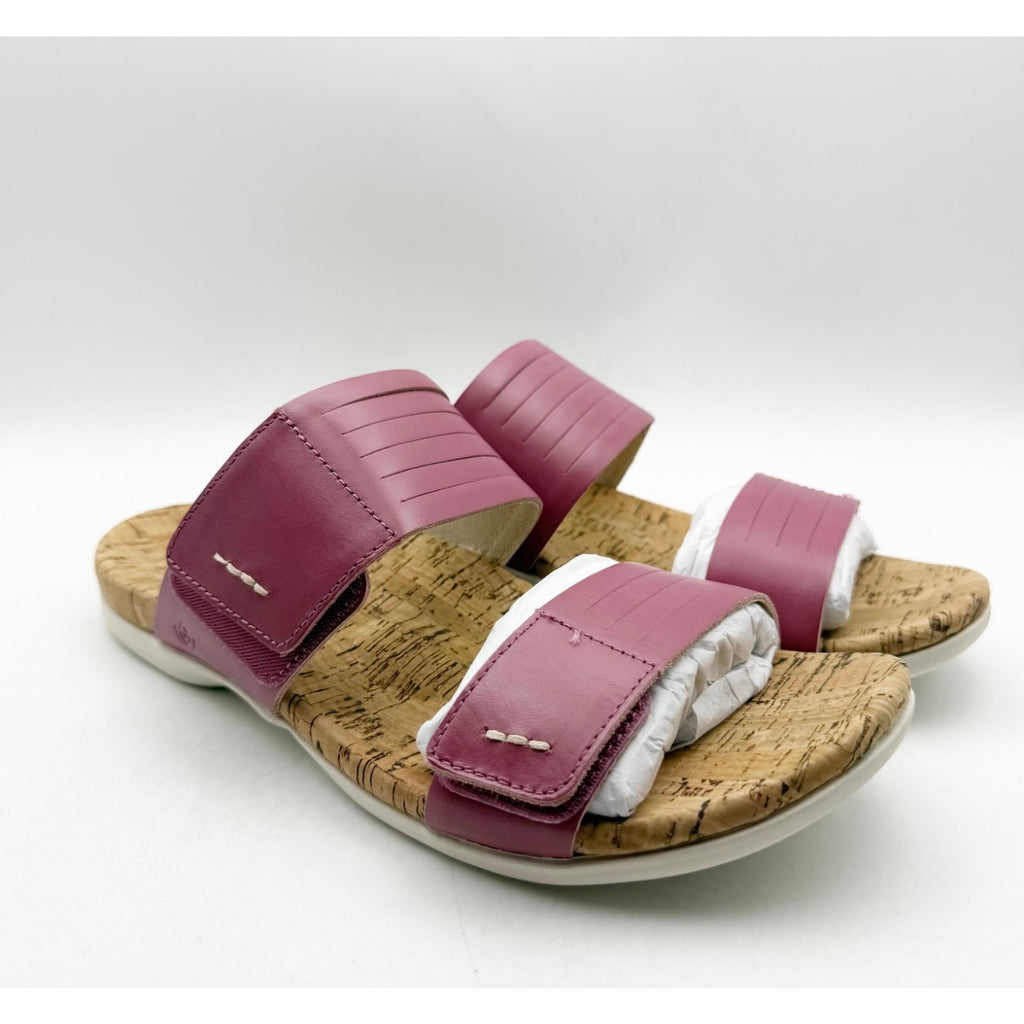 Spenco Women's Layla Slide Sandals Size 8.5 Pink Mauevewood Straps NIB