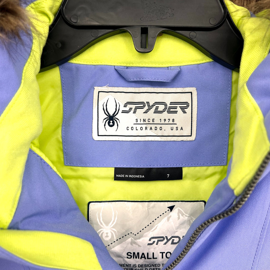SPYDER Girl's Lola Ski Jacket SIZE 7 Purple Green Insulated Hooded NWT