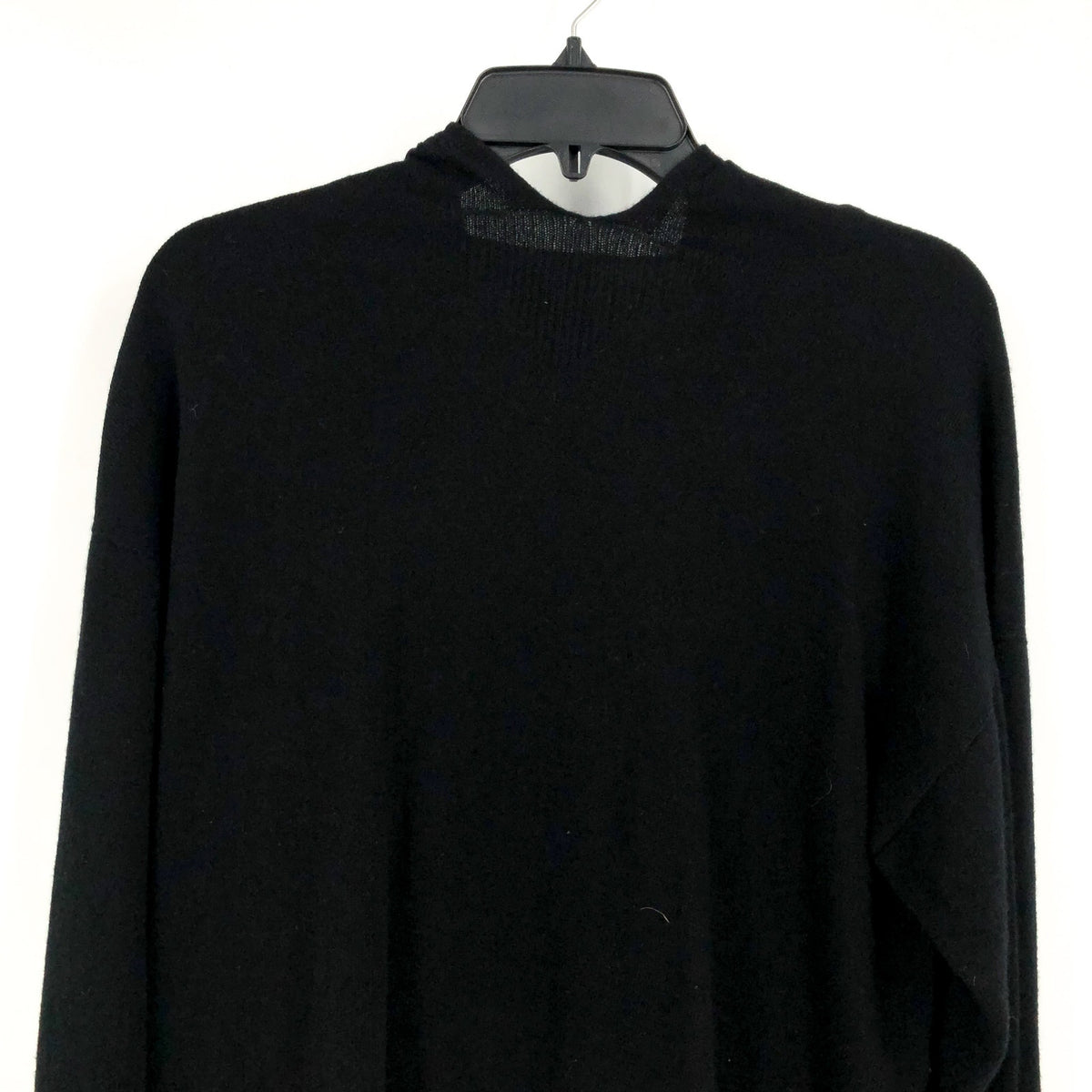 ACTIVE CASHMERE Women's Cashmere Cropped Hoodie Sweater Small Black NWT
