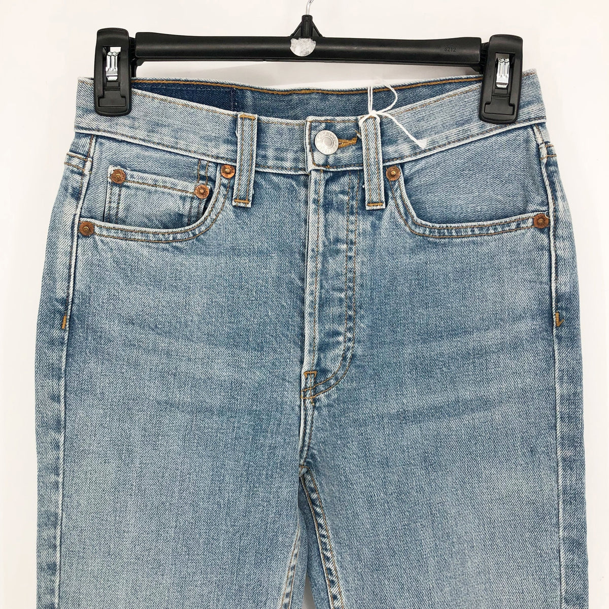 RE/DONE Originals Womens High Rise Ankle Crop Jeans SIZE 25 Super Light Blue NWT
