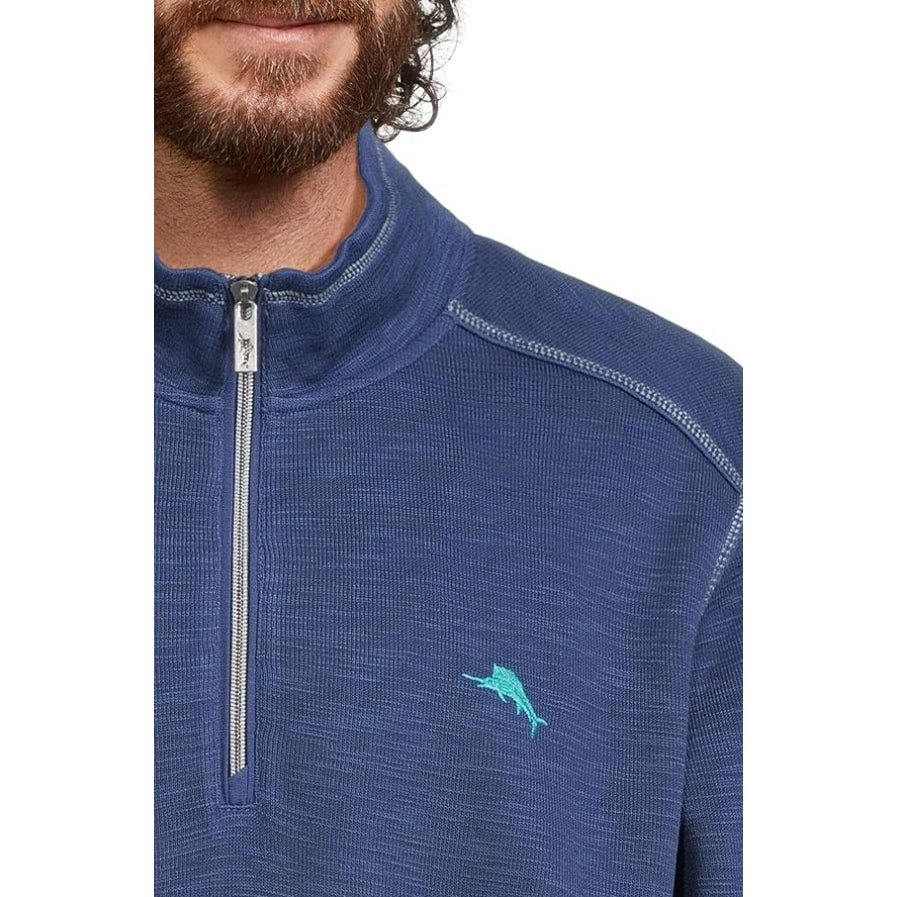TOMMY BAHAMA Men's Tobago Bay Half Zip Sweatshirt XL Island Navy Blue NWT