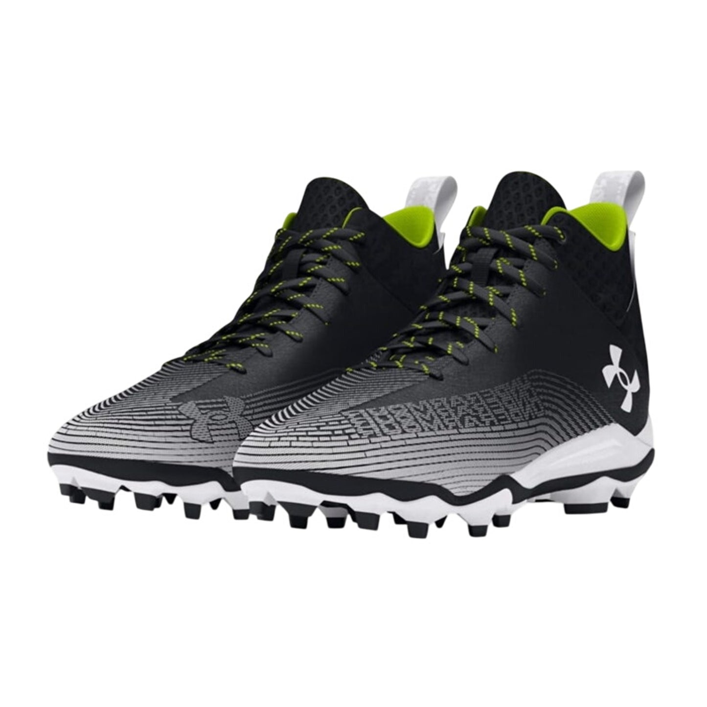Under Armour Men's Highlight Hammer MC 2.0 Cleats Size 9 Black White Green NWOB