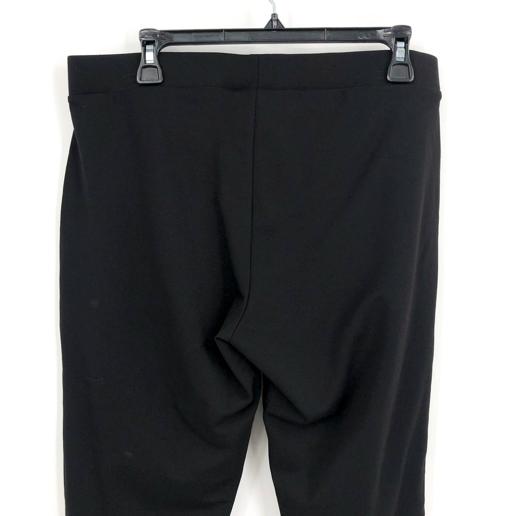 HUE Women's Ponte 7/8 Leggings Large Black Ankle Slit Stretch NWT