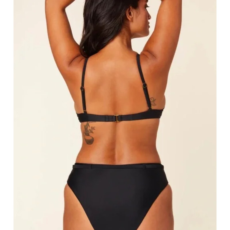 ANDIE SWIM Women's The Sicily Bikini Top Small Black Underwired Stretch Swim NWT