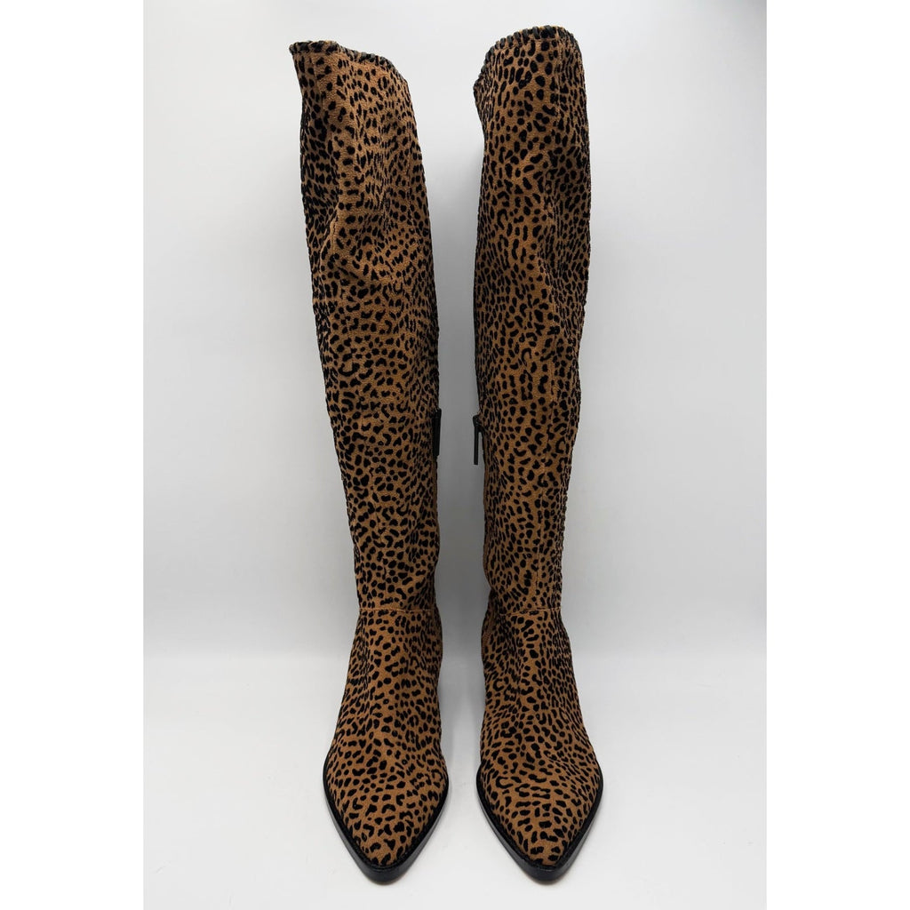 1.State Womens Sage Over the Knee Boots Size 6.5 EU 37 Brown Leopard NWOB