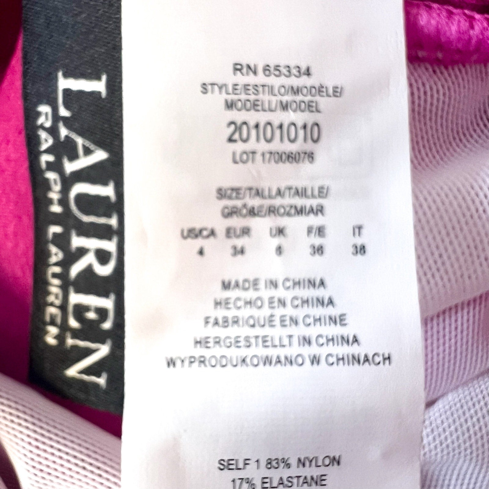 LAUREN RALPH LAUREN Ruffle One Piece Swimsuit Size 4 Orchid Pink Beach Club NWT