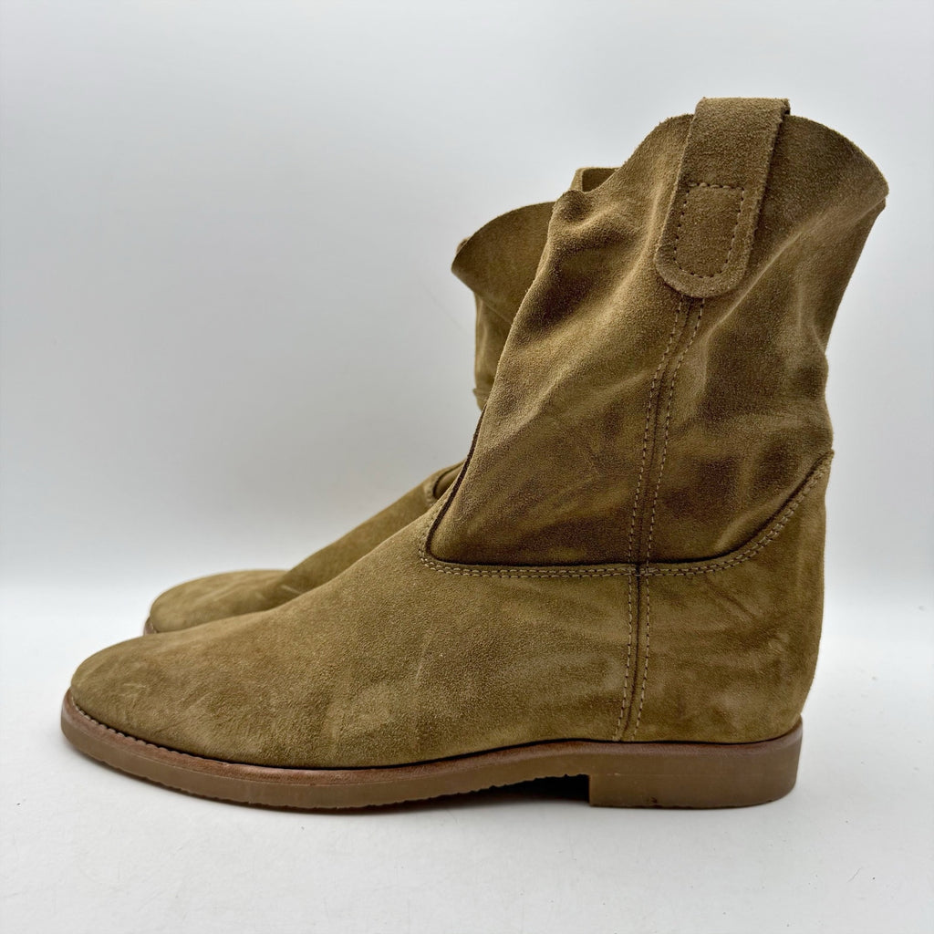 RE/DONE Womens 60s Camarguaise Ankle Boots EU 40 US 10 Olive Brown Suede NWOB