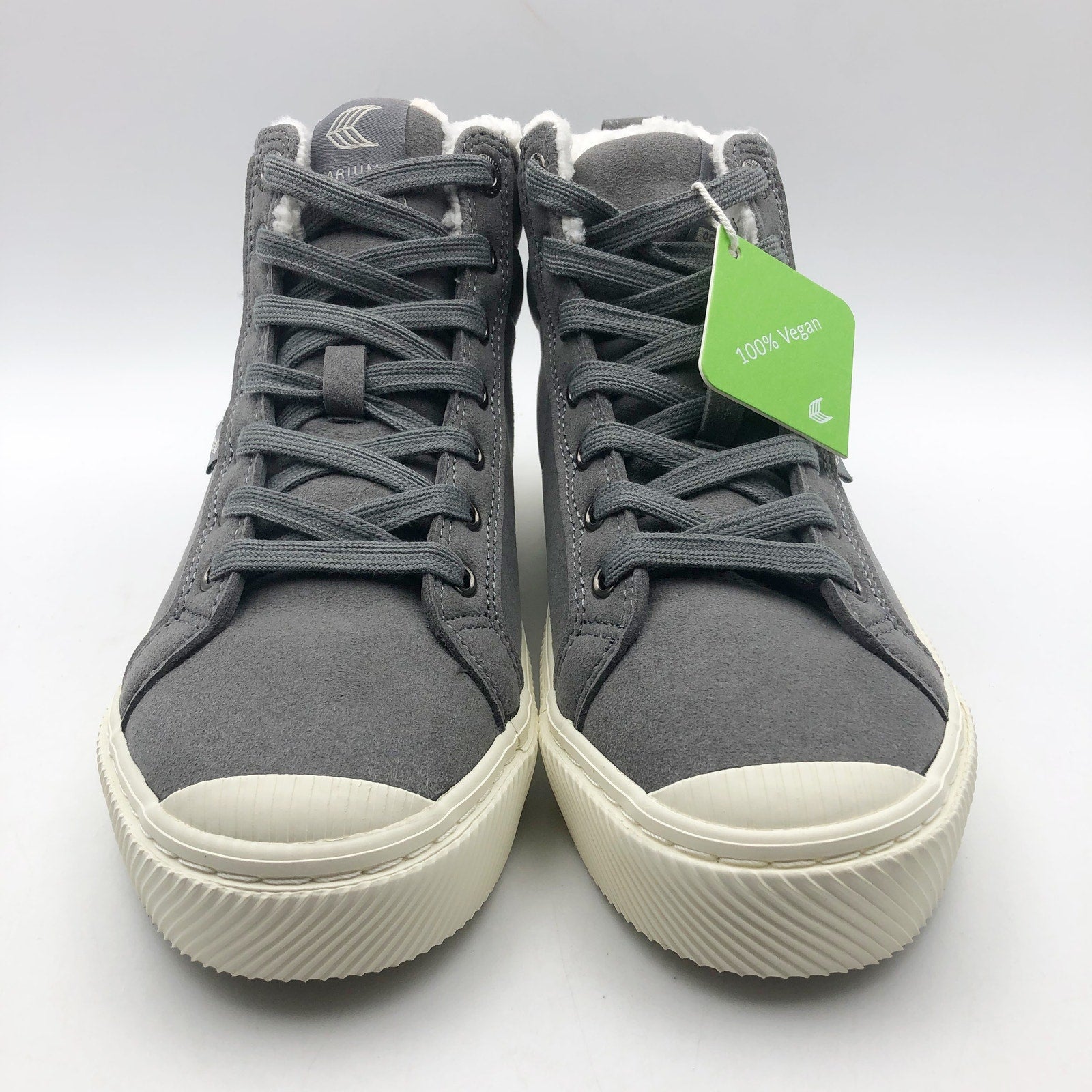 Cariuma Womens OCA Therma High Sneaker Boots Size 9 Grey Suede Shearling NIB
