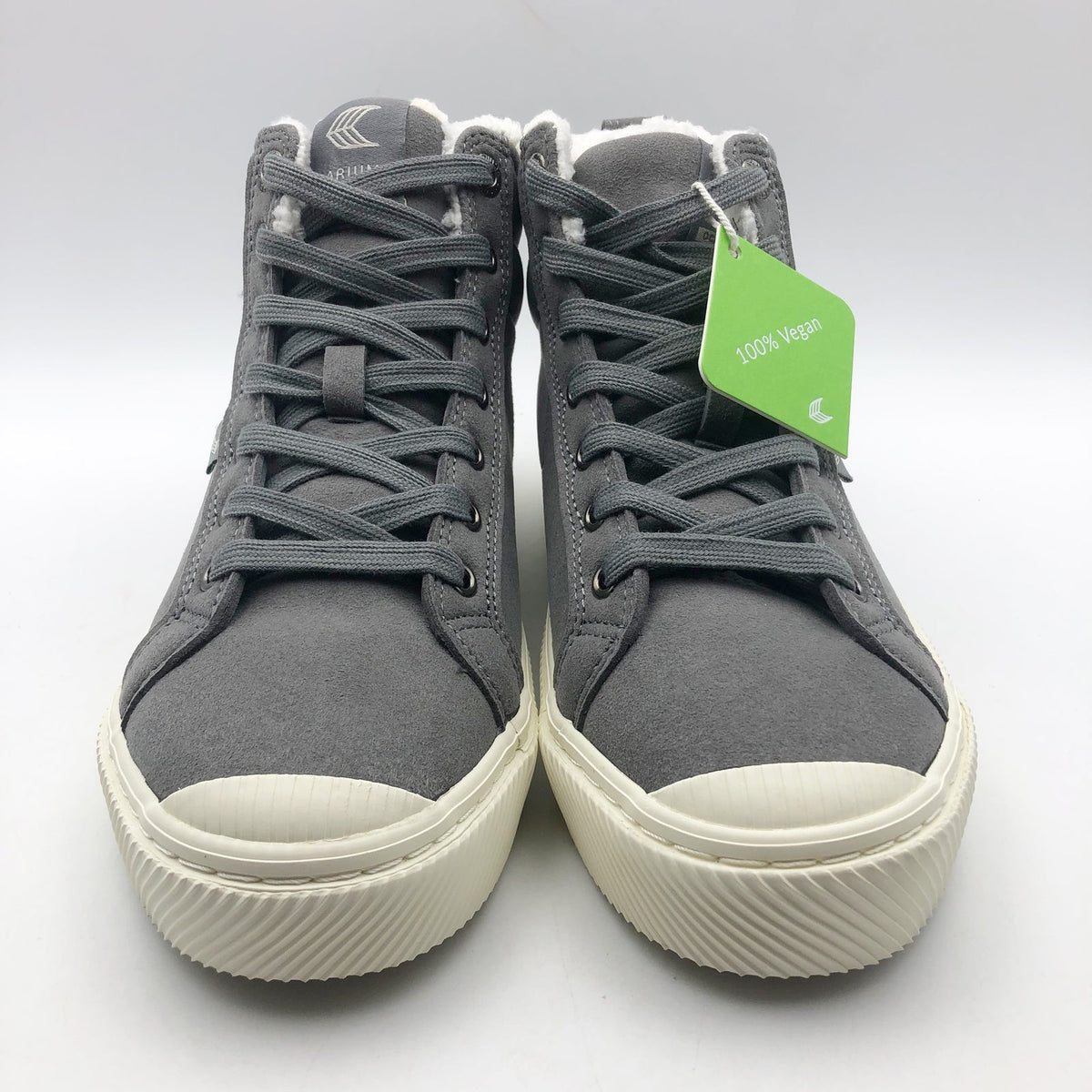 Cariuma Womens OCA Therma High Sneaker Boots Size 9 Grey Suede Shearling NIB