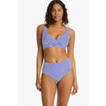 SEA LEVEL SWIM Standard Varsity Bikini Set Top US 10 Bottom US 12 Blue White NWT