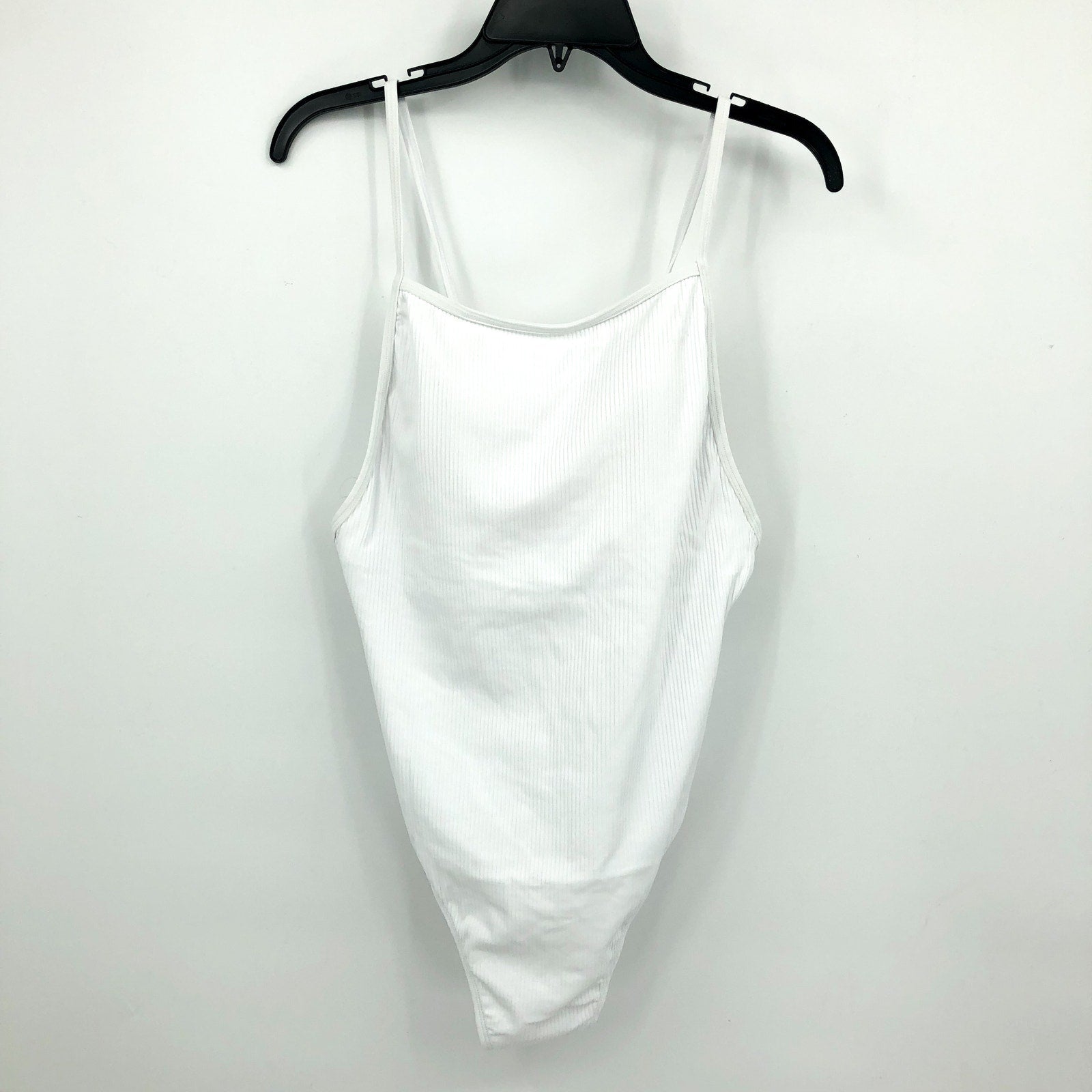 ANDIE SWIM Paloma One Piece XL 16 Tall White Ribbed High Neck Long Torso NWT