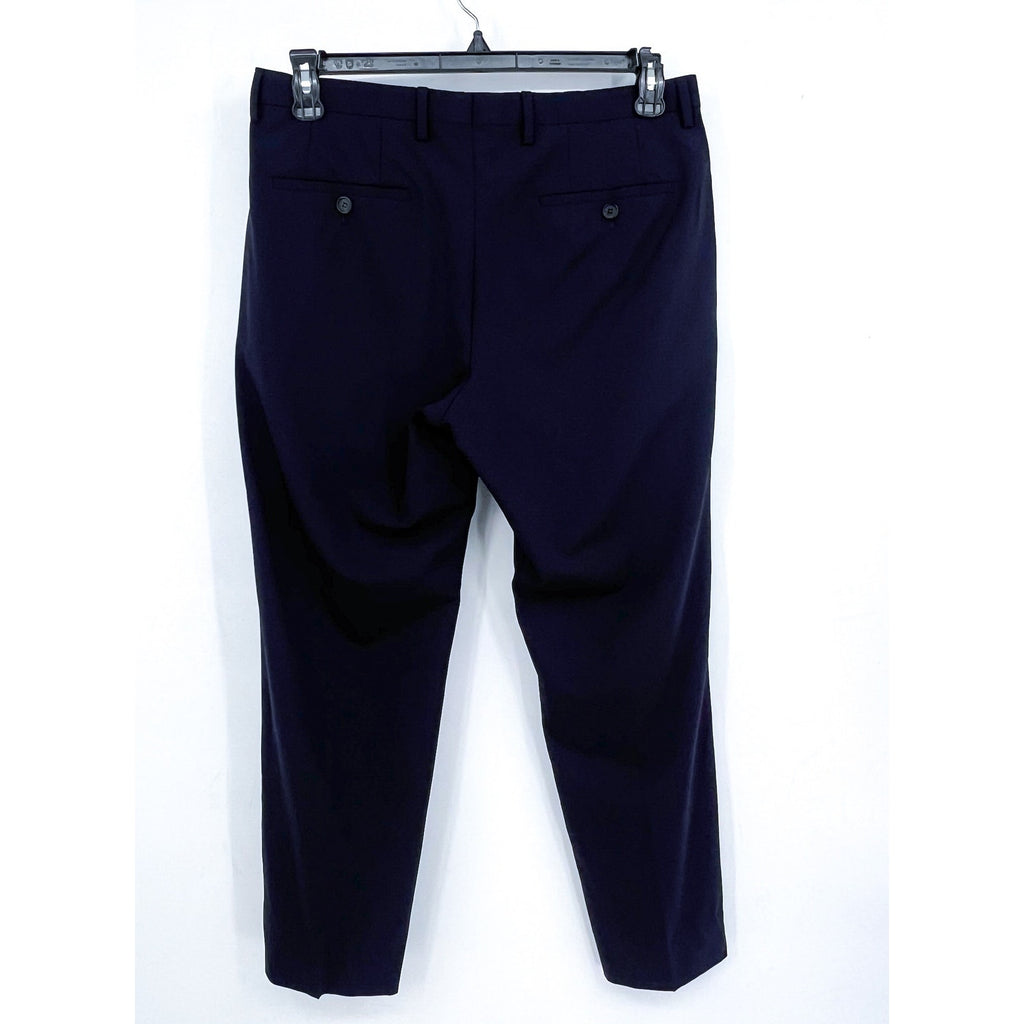 HUGO BOSS MENS Sharp 3 Suit Pants 38x28 Navy Blue Flat Front Slim Fit Dress NWOT