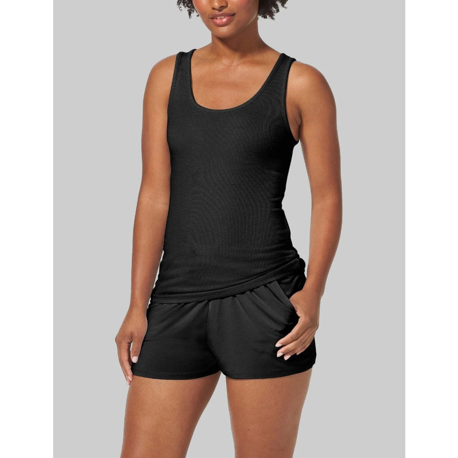 TOMMY JOHN Women's Downtime Lounge Tank Top XL Black Scoop Neck NWT